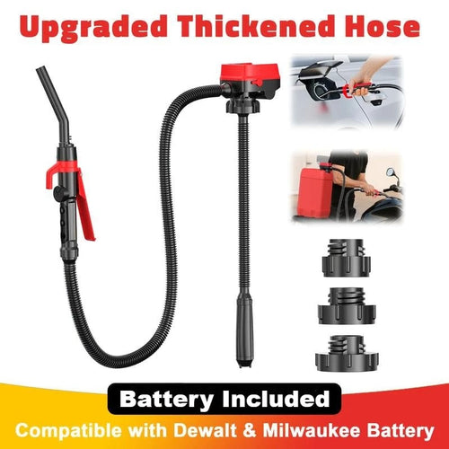 Cordless Fuel Transfer Pump Compatible | with DeWalt 20V & Milwaukee 18V Batteries