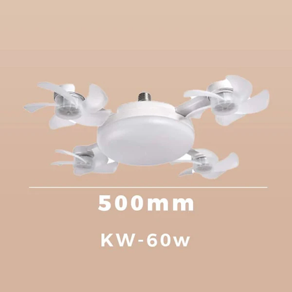 2-in-1 Silent LED Fan with Remote Control, Energy-Saving Cooling and Lighting Integrated Unit